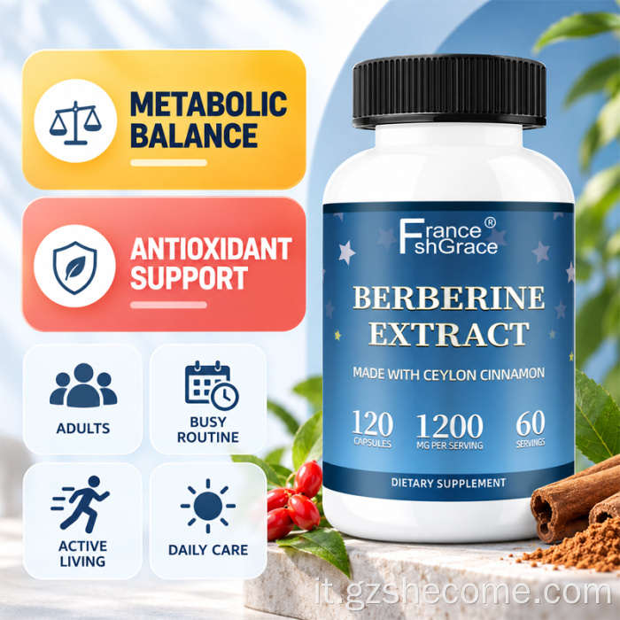 Capsule di estratto di berberina Shecome Supporto metabolico per la salute